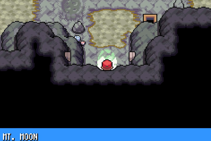 The rocky entrance to Mt. Moon with a path between cliffs