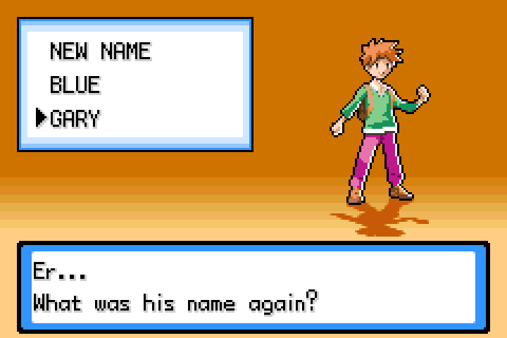 The rival appears during Professor Oak’s introduction